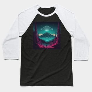 UFO Chronicles Podcast - UFO Glitch Artwork V1 Baseball T-Shirt